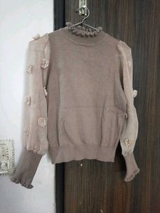 Light Brown Net Sweater