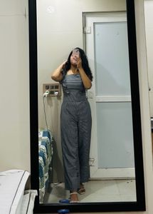 Black &amp; Whit Check Jumpsuit