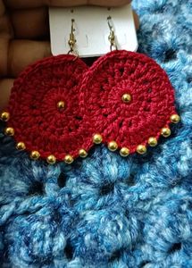 Red Crochet Earrings