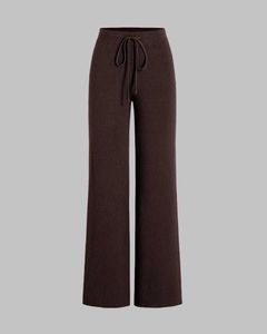 Brown Ribbed Knit Set