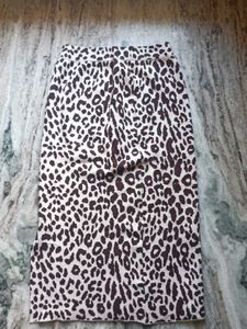 Cheetah Print Woolen Skirt