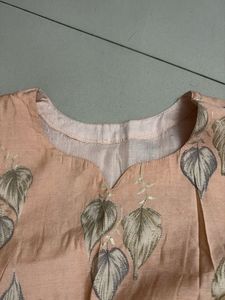 Peach Printed Kurta