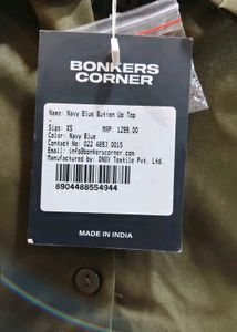 Bonkers Olive Green Collared Top