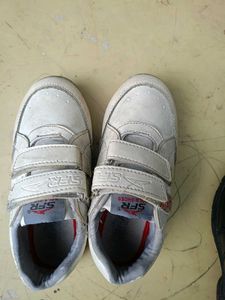 combo of Sparx company Kids Black Shoes and white