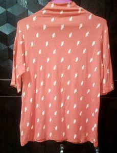 Patterned Coral Top