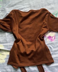Brown Wrap Top
