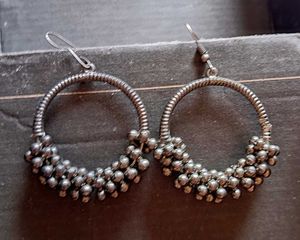 Silver Jhumka Earrings Set