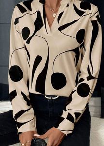 Abstract Printed Mandarin Top