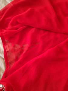 Red Embellished Kurta