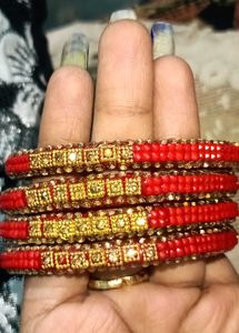 Red &amp; Gold Bangles