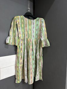 Girls&#39; Green Patterned Dress