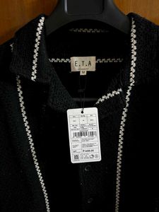 ETA WESTSIDE BLACK CROCHET STRIPED SHIRT