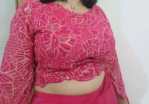 Pink Colour Dhoti With Heavy Sequence Work Blouse