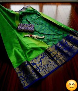 Green &amp; Blue Silk Saree