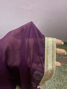 Ethinic Wine Long Flared Gown