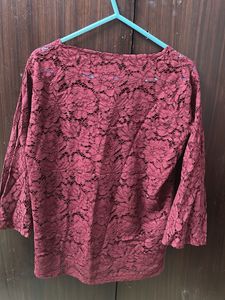 Maroon Lace Top❤️