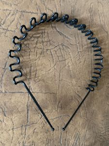 Unisex Black Zigzag Metal Hairband