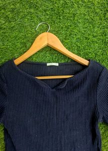 Ribbed V-Neck Top