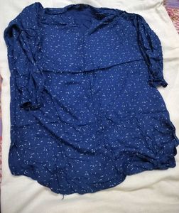 Navy Print Blouse