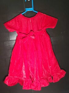 Cute Red Velvet Dress