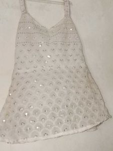 Short White Coloured Kurti For Ethnic Wear 🐻‍❄️🤍