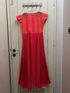 Beautiful Festive Flared Gown Set With Bottoms