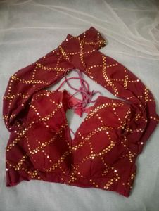 Maroon Embellished Blouse