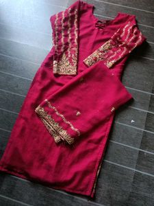 Elegant Pink Embroidered Kurta Set