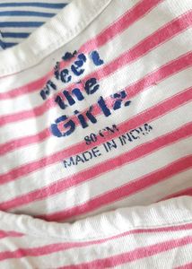PINK AND WHITE STRIPS TOP!