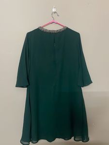 Emerald Green Beaded Neckline Dress