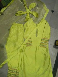Lime Green Embellished Salwar Kameez