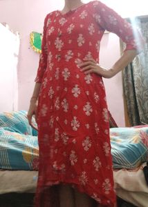 Red And White Kurti