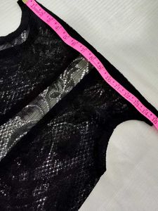 Black Fringe Knit Cover-Up 💝