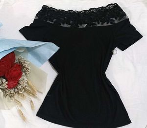 Black Lace Off-the-Shoulder Top