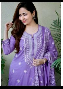 Full Embroidery Women 3 Piece Kurta Set M size