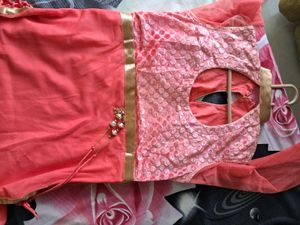 Long Kurta Set (Peach Pink)