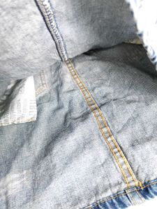 Denim Ripped Skirt