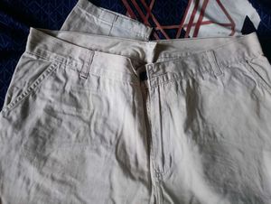 Cream/Beige Colour Jeans Pant