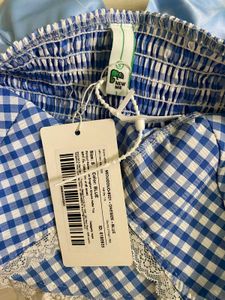 Blue Gingham Halter Top