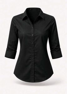 Classic Black Button-Down Shirt(Get A Freebie)