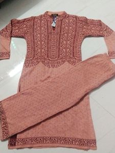 Winter Kurta Set With Bottomwear