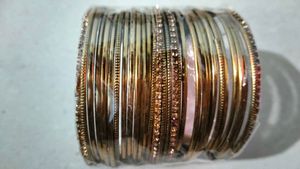 Golden colour metal bangles set