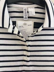H&amp;M RIBBED POLO T-SHIRT