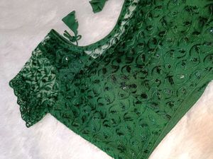 Emerald Green Lace Blouse
