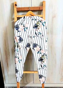 Floral Striped Pants Waist Size-27-28