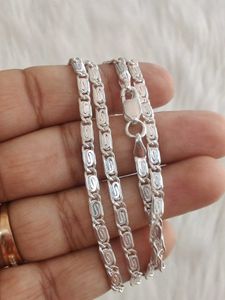Pure Silver Biscuit Chain For Women Nd Mens