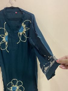 Charcoal Grey Kurta With Pant