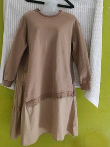 Casual Tan T-Shirt Dress