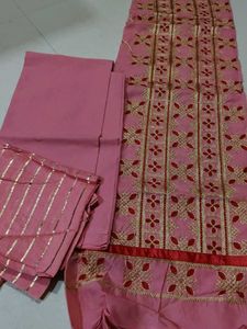 Embroidered Pink Salwar Kameez Fabric