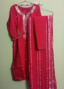 New/Unused Embroidered Kurta With Pant Dupatta